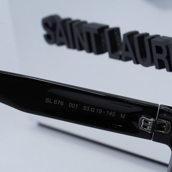 Final Price! Saint Laurent SL676 001 Shiny Black/Black Sunglasses - Picture 6 of 9